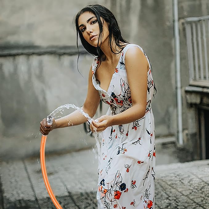 Fevone 50 ft Garden Hose, Heavy Duty Water Hose, Hybrid Polymer, Kink Resistance, Flexible, Durable, Leak Free, Aluminum Fittings, 3/4" GHT, 5/8" ID, 600 Psi, Drinking Water Safe