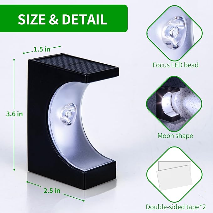 JSOT Solar Step Lights - Outdoor Stair Lights 12 Pack Deck Light Solar Powered Decor Light for Garden Yard Patio Front