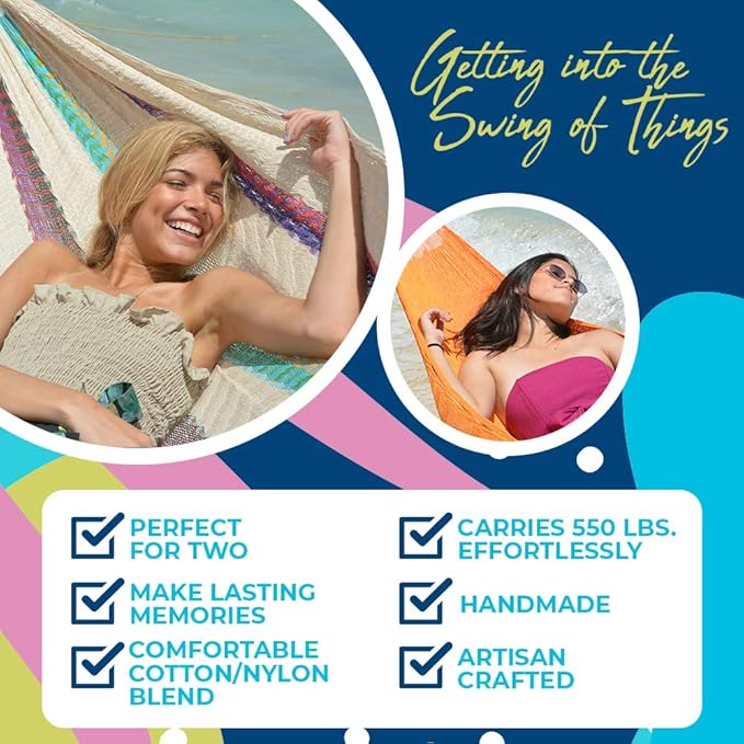 Hammocks Rada- Handmade Yucatan Hammock - Matrimonial Size (2-Blues)