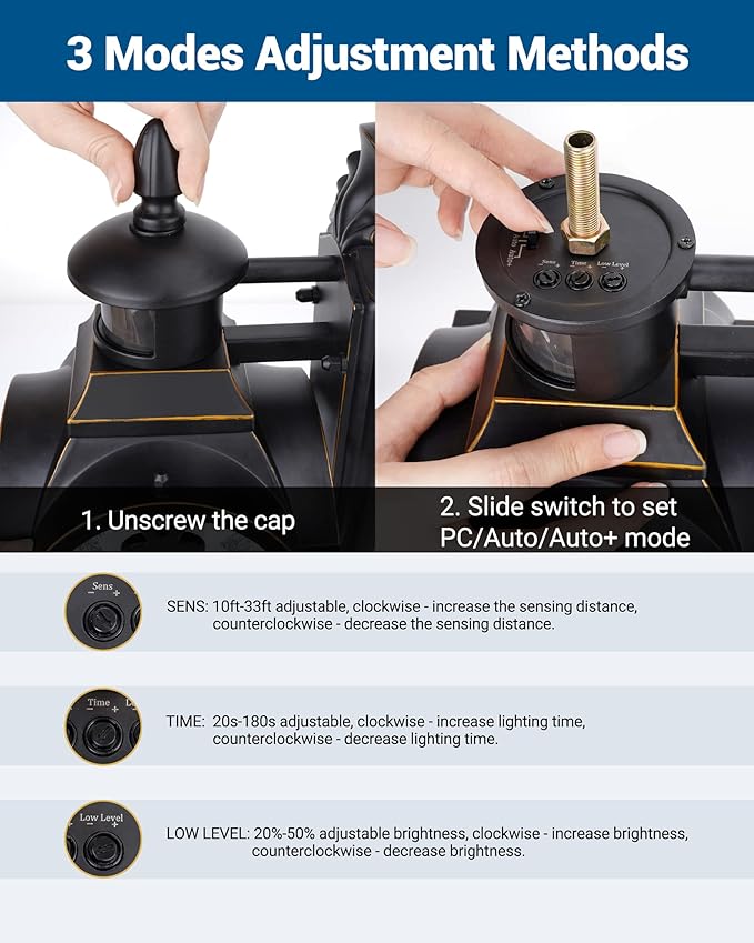 DEWENWILS Motion Sensor Outdoor Wall Lights Dusk to Dawn Exterior Light Fixture Wall Mount, Outdoor Porch Light with Water Ripple Glass, Wall Sconce Lantern for House Garage Patio