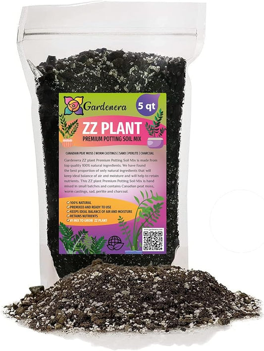 Premium ZZ Plant Organic Potting Blend - Sustainable Growth & Revitalized Soil Ecosystem - 5 QUARTS