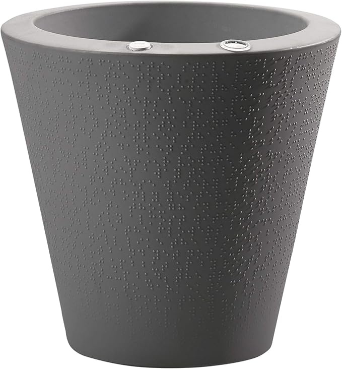 Crescent Garden Dot TruDrop Indoor/Outdoor Planter, Self-Watering Plant Pot, 16 Inches, (Slate)