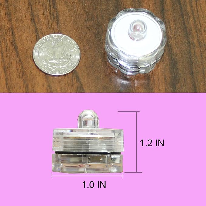 Bright LED Floral Tea Light Vase Submersible Lights for Party Wedding (Blue, 20 Pack)