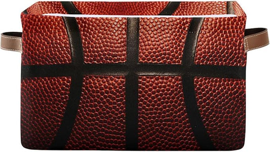 Basketball Print Rectangular Storage Basket Organizer Bin Shelf Baskets For Clothes Gifts For Home Office Dorm