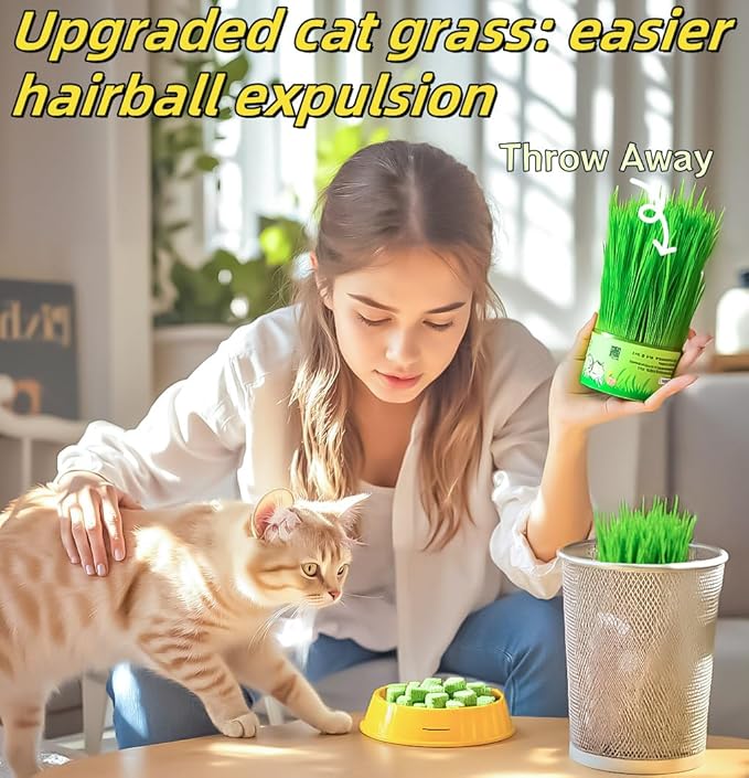 60g/2.12oz Cat Toy Cats Grass Treats, Fish Oil Kitten Grass Catnip Stick for Hairball Removal Teeth Cleaning Cats Edible Freeze Dried Kitty Lickable Chew Dental Snack for Indoor Kitty Food