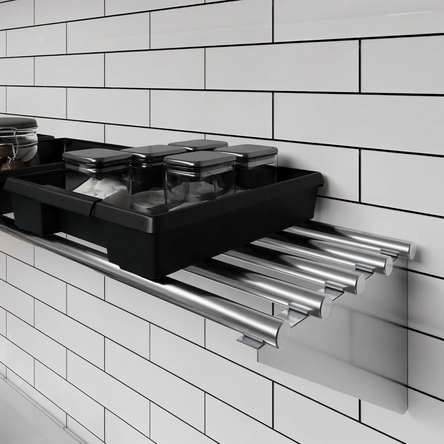 AmGood 14 in. x 36 in. NSF Stainless Steel Tubular Wall Shelf | Heavy-Duty Metal Shelving for Appliances & Equipment | Ideal for Kitchen, Restaurant, Garage, Laundry, Utility Room