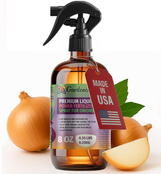 Liquid Power Onion Fertilizer Spray – Ready-to-Use Liquid Plant Food Mist for Onion – Premixed, Easy Application – Fast-Acting Formula for Growth, Roots & Yield – Indoor & Outdoor Use – 8 oz