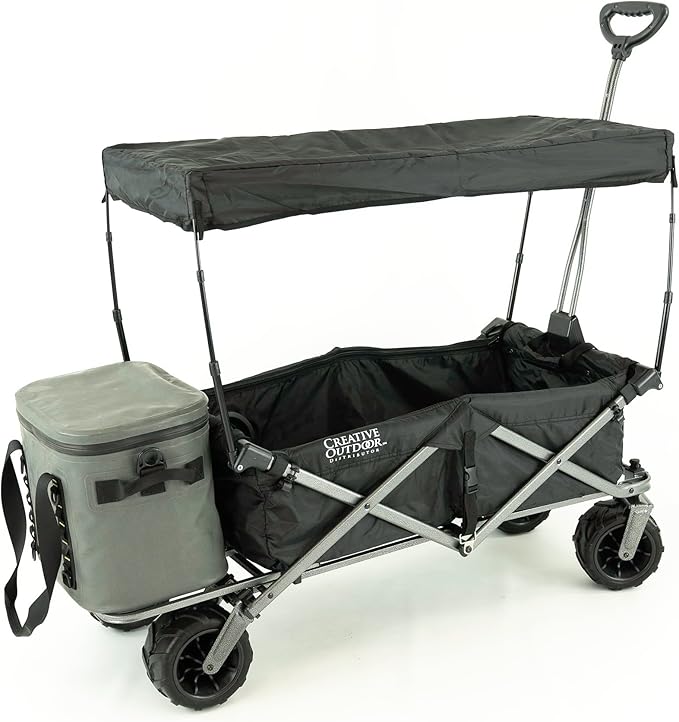 Creative Outdoor All-Terrain Deluxe Wagon | 360 Swivel All Terrain Wheels | Great for Beach, Park, Garden & Tailgate | Multiple Color Options