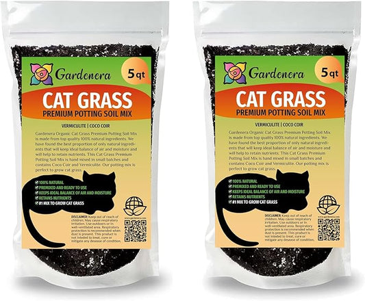 Cat Grass Planting Soil - Provide Your Cat with a Safe and Healthy Greenscape - 10 QUARTS