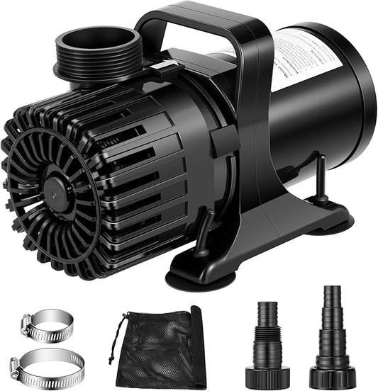 VIVOSUN 3000 GPH Submersible Water Pump with Barrier Bag, 150W Pond Pump with 18FT. Lift Height, Ultra Quiet Aquarium Pump for Pond, Waterfall, Fish Tank, Statuary, Hydroponic