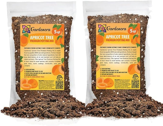 Premium Apricot Potting Soil Mix - Ideal Nutrient Blend for Growing Robust, Flavorful, and Bountiful Apricots - 10 Quart