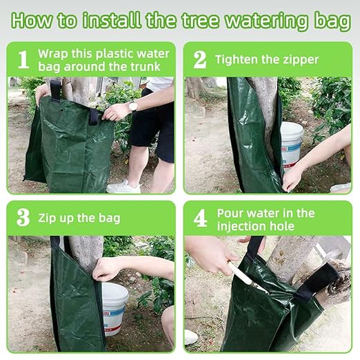 1 Pack Tree Watering Bag, 20 Gallon Slow Release Watering Bag for Trees, Premium PVC Shrub Watering Bag with Heavy Duty Zipper, Sturdy Reusable Drip Irrigation Bag