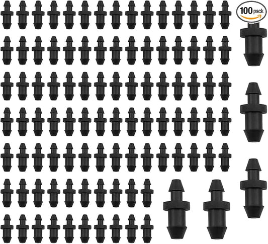 1/4 Inch Drip Irrigation Hole Plugs Drip Plug with Barbed End Closure for Home Garden Lawn Drip Irrigation System 100PCS
