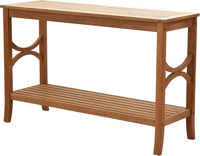 Cambridge Casual Chester Teak Wood Outdoor Console Table – Durable Accent Table for Patio, Deck, Porch and Garden - Perfect for Displaying Plants, Décor, Beverage and Other Outdoor Essential