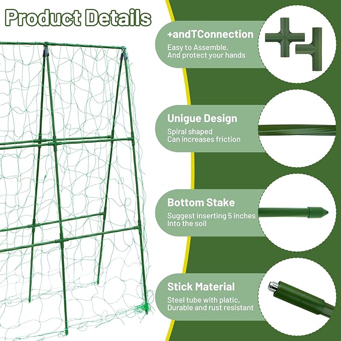 Compact A-Frame Plant Trellis for Peas, Beans & Small Climbing Plants - Rust-Resistant, Easy to Assemble, Lightweight Steel, Ideal for Raised Beds & Container Gardens(31" W x 47" H)