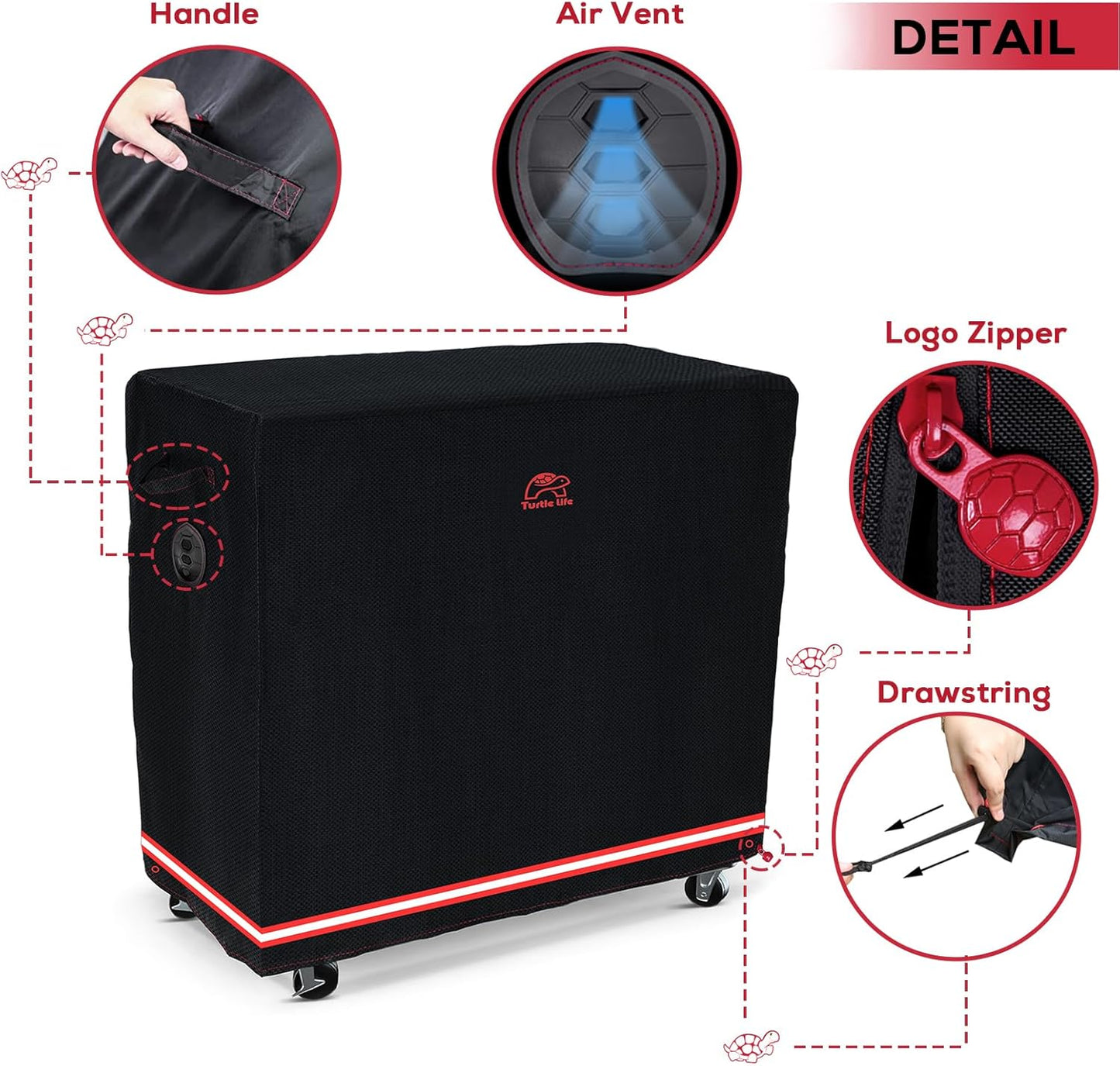 BBQ Grill Cover, 46 Inch Heavy Duty Waterproof Barbecue Gas Grill Covers for Flat Top Griddle, Anti-Fading Cover for Gas Grill, Black