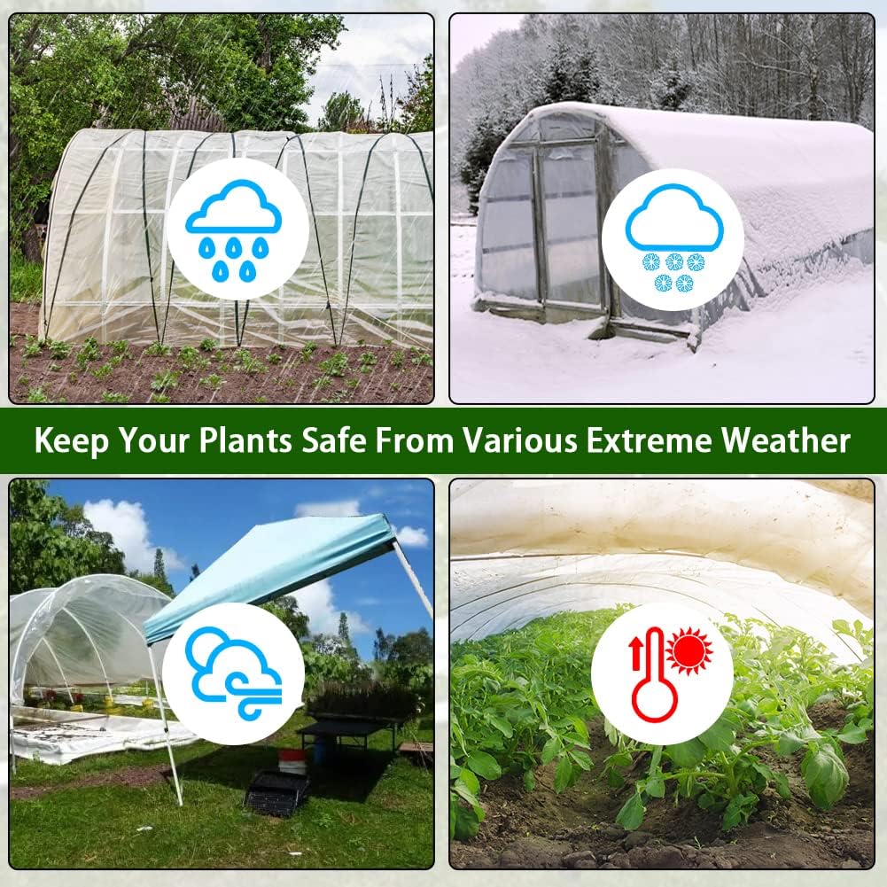 6 mil Greenhouse Plastic Film Sheeting Cover 10 x 26 Ft UV Resistant Clear Polyethylene Film Green House Hoop Farm Plastic Cover for Gardening, Farming, Agriculture