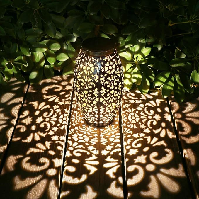 Kaixoxin Solar Lantern Lights for Hanging or Table Outdoor Solar Light for Patio Courtyard Garden