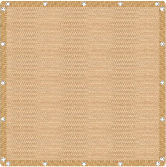 VICLLAX Shade Fabric Sun Shade Cloth with Every 2 FT Grommets for Patio Garden Pergola Cover Canopy 20x22 FT, Wheat