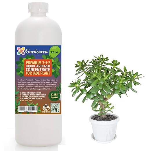 Premium Liquid Jade Fertilizer - 3-1-2 Concentrate for Indoor Plants and Flowers - Organic Plant Food - 32oz