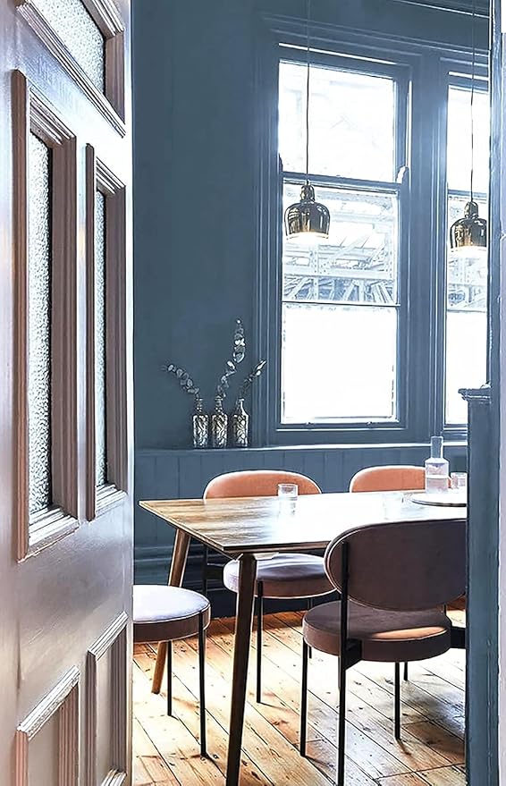 Dimoon 590''x17.7'' Blue Peel and Stick Wallpaper Contact Paper Modern Self Adhesive Wall Paper Removable Renter Friendly Textured Solid Color Shelf Cabinet Vinyl Roll (590''x17.7'',Blue Grey)