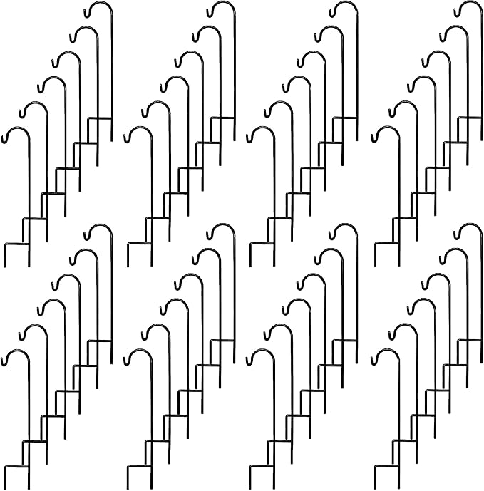 Ashman Shepherd's Hooks 35 Inch (48 Per Pack), Black, Made of Premium Metal for Hanging Solar Lights, Bird Feeders, Mason Jars, Christmas Lights, Lanterns, Garden Stakes and Wedding Décor.