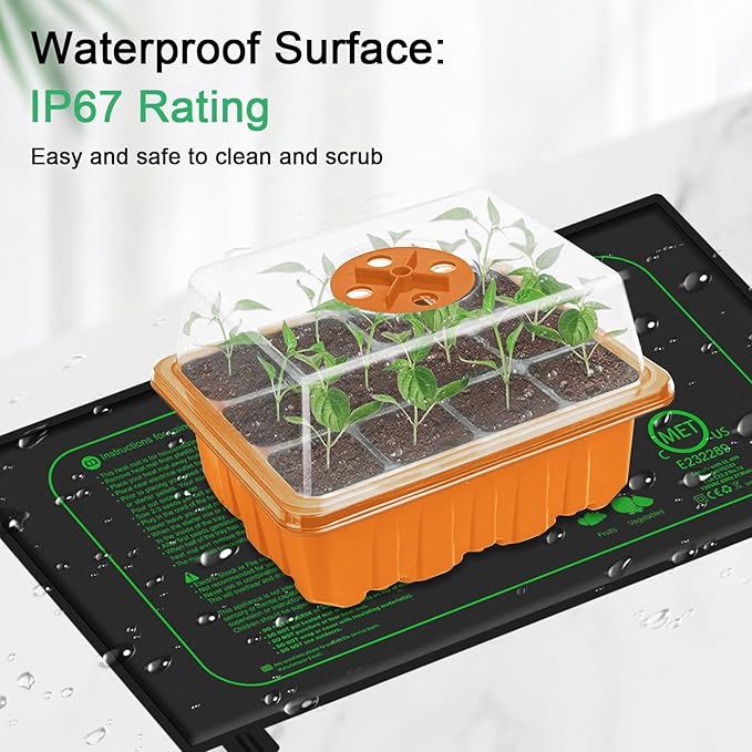 GooingTop Seed Starter Tray, 6 Pack 72 Cells Plant Grow Kit with Adjustable Humidity Vent for Mini Greenhouse Garden Germination,Bonsai Seedlings Starting Growing