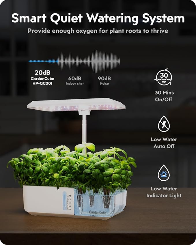 Hydroponics Growing System Garden: 12 Pods Indoor Herb Garden with Grow Light Plants Germination Kit Quiet Automatic Hydroponic Height Adjustable - Gardening Gifts for Women