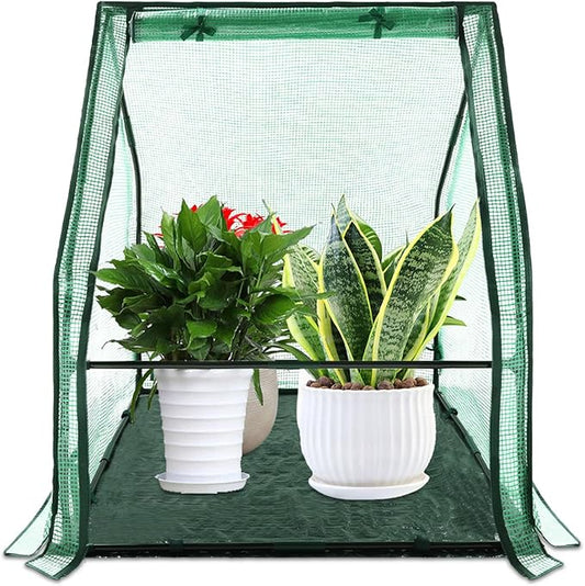 U'Artlines Portable Mini Greenhouse Small Green House with Waterproof Pad 36x36x42 Inch Plant Cover Tent for Garden Small Plants Indoor Outdoor, Green PE