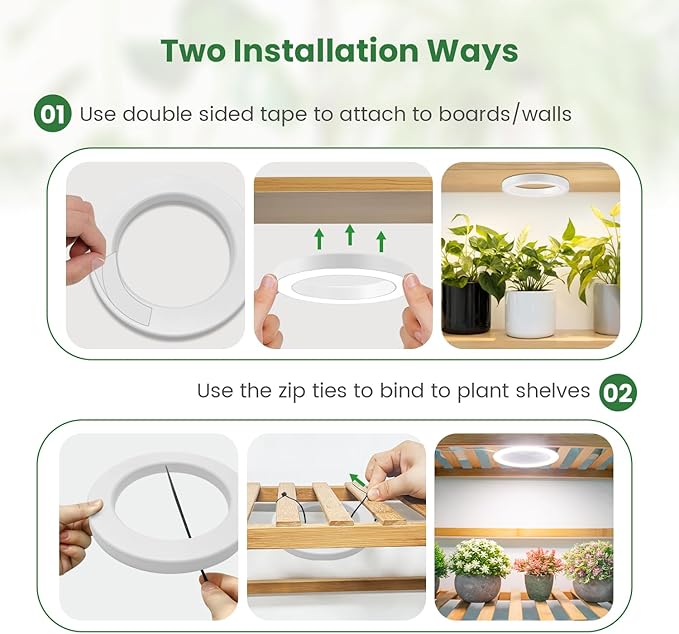 6" Ceiling Grow Lights for Indoor Plants, 84 LEDs Full Spectrum Plant Grow Light with 6/12/16H Timer, 3 Spectrum Modes, 5 Brightness Levels, Under Cabinet Halo Plant Lamp for Small Plants