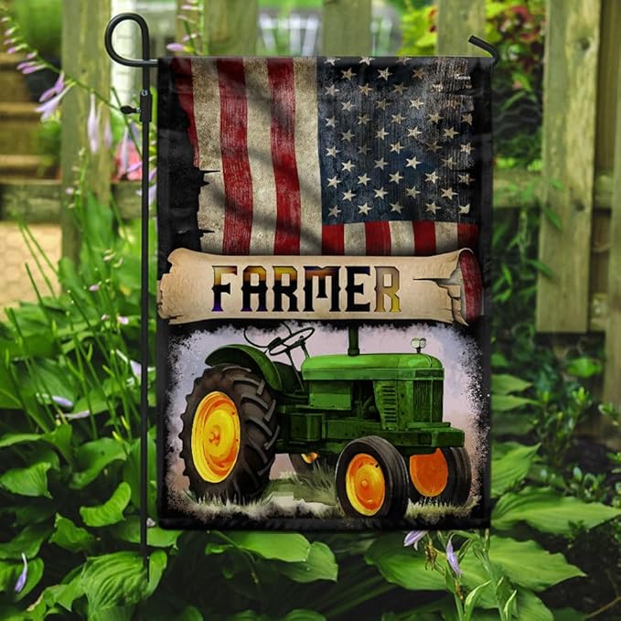 Flags-Proud Farmer Flag QNK270F, Garden Flag (11.5" x 17.5")-USA House Garden Flags Premium Polyester-Decorative Outdoor Flags