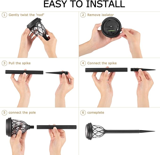 10 Pack Solar Lights Outdoor Garden Pathway Solar Powered Yard Lights for Walkway Sidewalk Driveway.