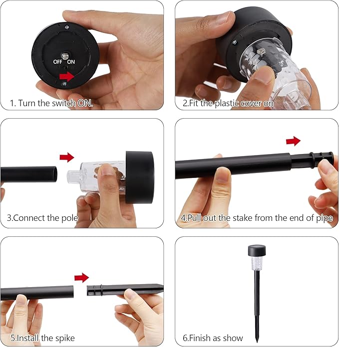 Dynaming 16 Pack Outdoor Solar Pathway Lights, RGB Color Changing LED Solar Powered Walkway Lights, Waterproof Landscape Decorative In-Ground Lighting for Garden Lawn Patio Yard Deck Driveway