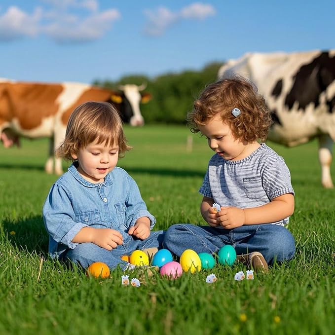 DoubleWood Mini Cow Figurines Set, 60 Pieces, Resin Mini Animals Decorations for Fairy Gardens and Miniature Landscapes (60, White)