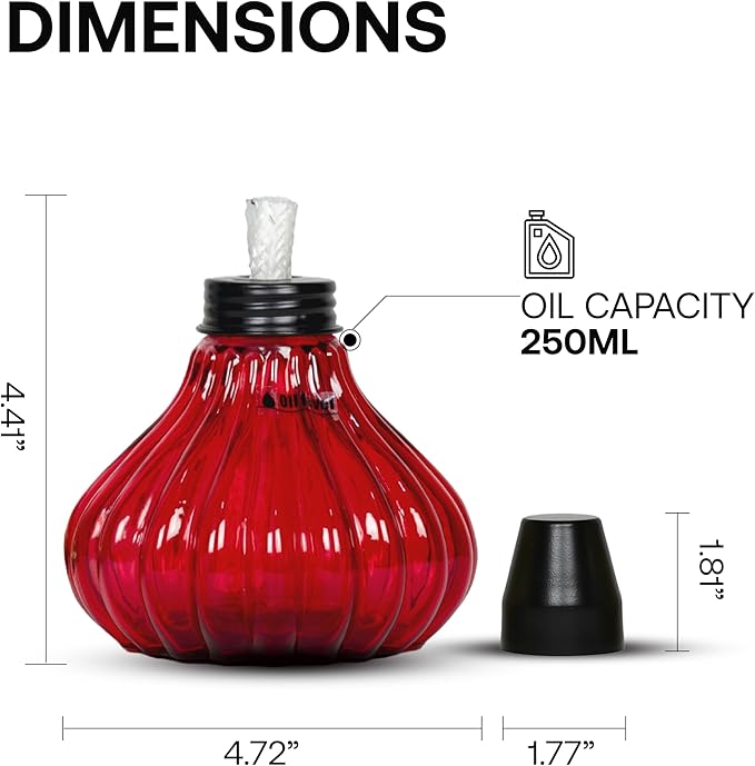 Deco Window Pack of 3 Table Torch for Indoor Outdoor Citronella Oil Tabletop Glass Lamp Landscape Multicolored Lantern with Fiberglass Wick & Cap for Garden Patio Yard Party Decor Light