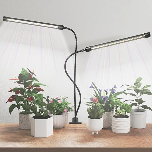 [2024 Newest] Grow Light, 6500K Full Spectrum White Red Blue 84 LED Plant Lamp Clip-on Desk for Indoor Plants Growing, 5 Dimmable Levels & Timer Setting 4/8/12H