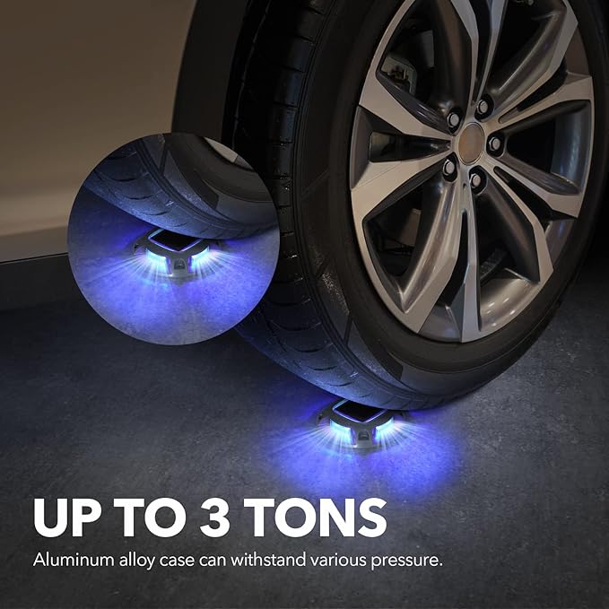 AGPTEK Solar Driveway Lights Outdoor 12 Pack, 2 Color Modes LED Deck Dock Marine Waterproof Security Marker Lights for Step Sidewalk Stair Garden Pathway Walkway Yard(Blue Light/Cool White)