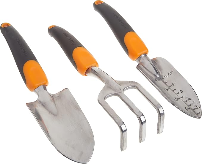 Fiskars 384490-1001 Ergo Garden Tool Set, Regular Package, Black/Orange