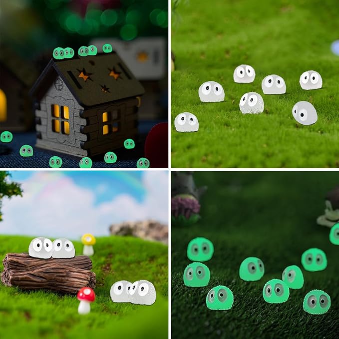 Glow in The Dark Tree Elves Fairy 60Pcs Mini Resin Elf Fairy Garden Accessories Little Briquettes Elves Miniature Figurines, Micro Landscape Gnomes Dollhouse Ornament Potted Plants Decorations