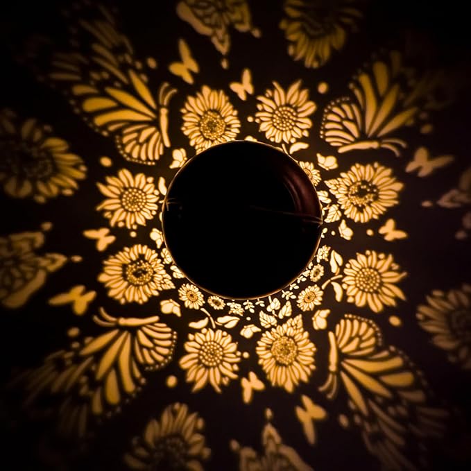 2-Pack Birthday Gifts for Women Mom Grandma Solar Lanterns Outdoor Waterproof Butterfly Garden Decor Hanging Metal Lights Outside for Yard,Patio,Backyard,Porch