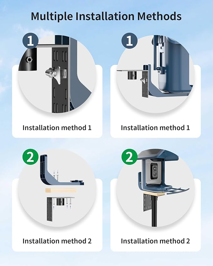 Bird Feeder Pole Stand – 90 Inch Height Feeding Station with 1-Inch Dia Heavy Duty for Hanging Feeders, Bird House Pole Mount Kit for Outdoor, Slip-Fit Connection，Blue