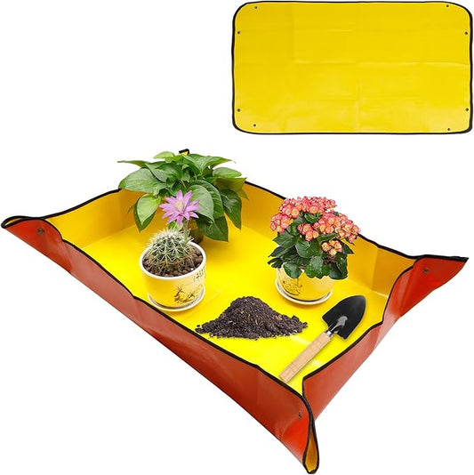 Potting Mat for Indoor Plants,Gardening Kit,Garden Tool Set,Indoor Gardening System,Gardening Supplies,Garden Tools,Gardening Set,Gardening Hand Tools,Gifts for Plant Lovers,(Organge 39.75*29.5 in)