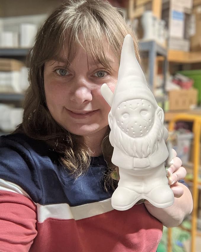Garden Gnome Ceramics to Paint Garden Gnome Horror Halloween Gothic Indoor Home Decor Gifts Ready to Paint Ceramic