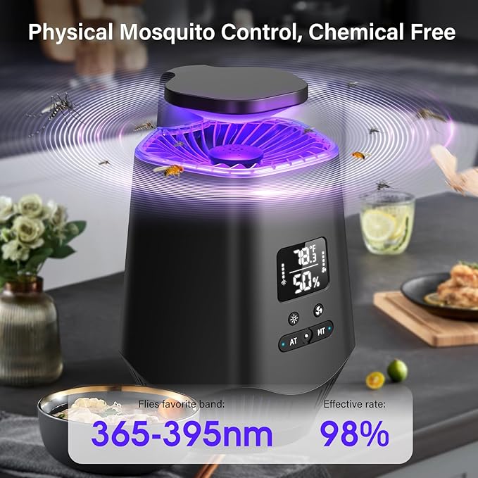 Fruit Fly Traps for Indoors, Gnat Traps for House Indoor Fly Trap Indoor, Effective Fruit Fly Traps Bug Zapper Indoor Mosquito Trap for House Plant Pest Control with 10PCS Refills