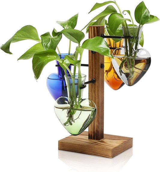 Plants Propagation Stations Plant Terrarium Kit Glass Planters for Indoor Plants House Plant Accessories Gift for Women - 4 Love Bulb Vase