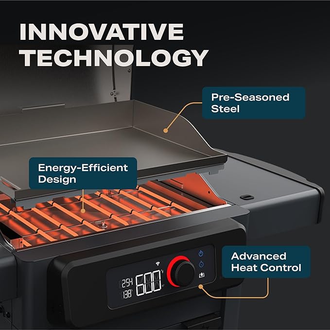 Current® Model G Griddle, Smart Electric Outdoor Flat Top BBQ Grill with 200°F to 600°F Range for Searing & Roasting, Digital Precision, Apartment-Friendly & Weather-Resistant
