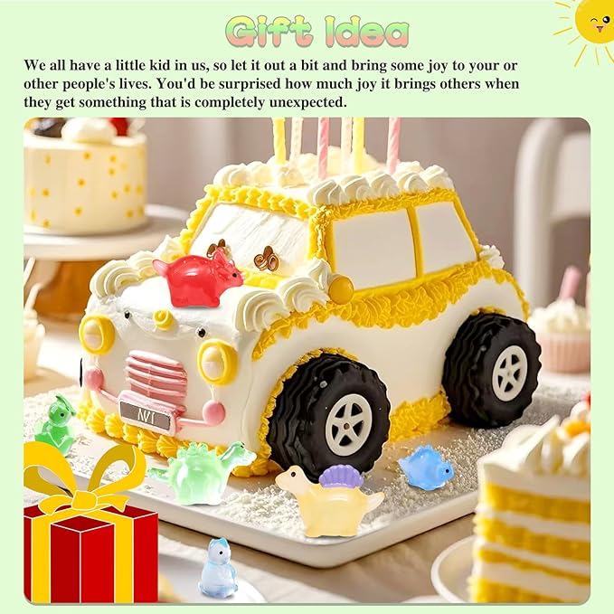 100PCS Luminous Mini Resin Dinosaur Glow in The Dark, 28 Styles Tiny Animals for Hide Garden Micro Landscape Dollhouse Decor Craft