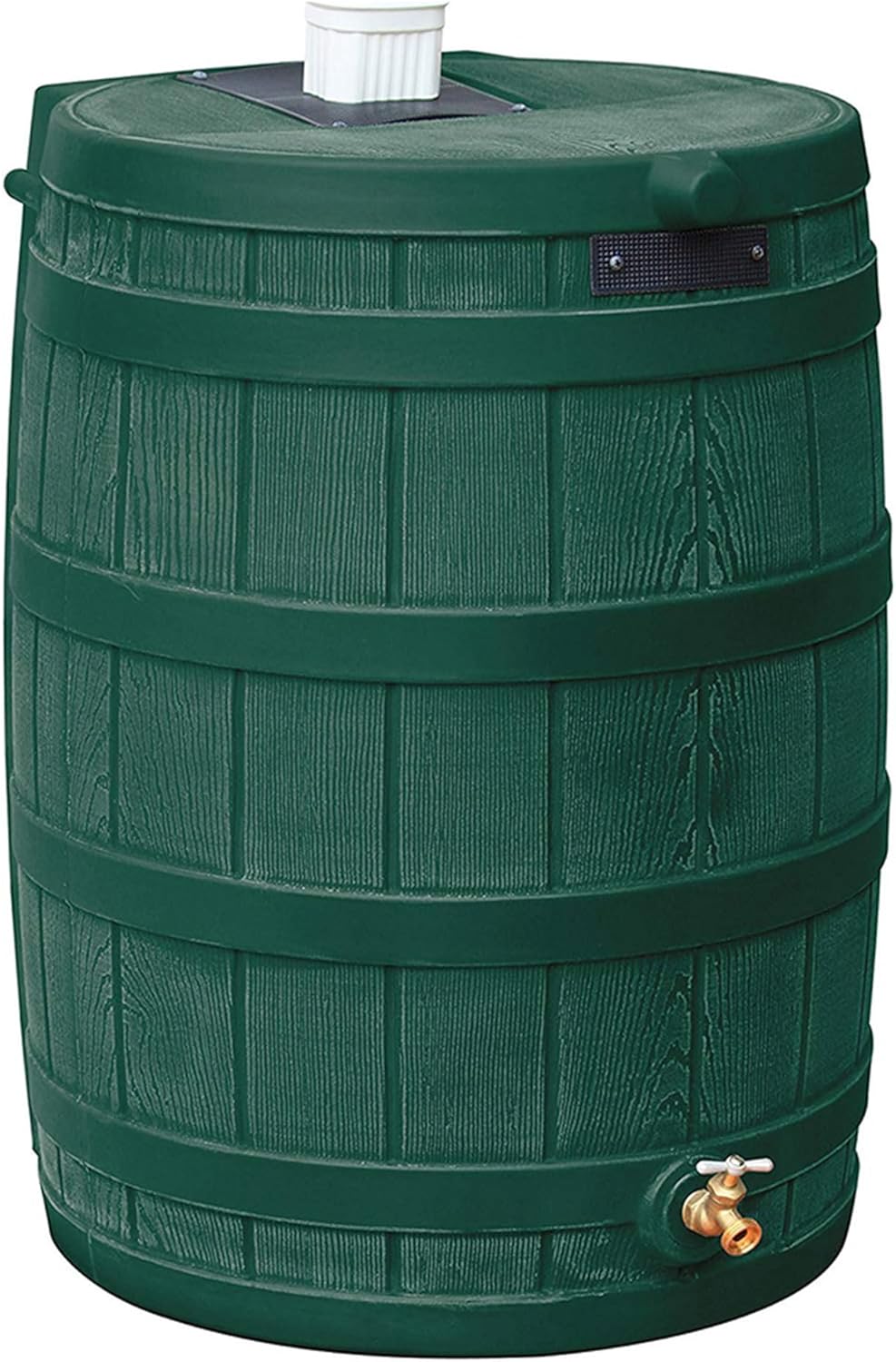 Good Ideas Rain Wizard Water Storage Collection Barrel with Brass Spigot, Safety Screen, and 50 Gallon Capacity, Green (3 Pack)