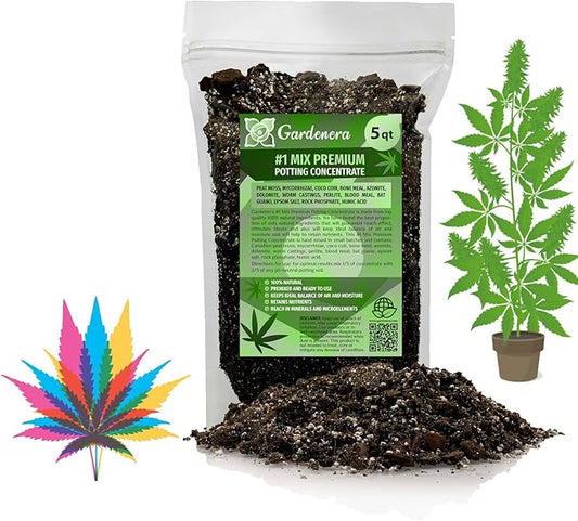 Premium Happy Plant Potting Soil Mix - Optimal Nutrient-Rich Blend for Thriving and HIGH-Yield Herbal Plants - 5 Quart