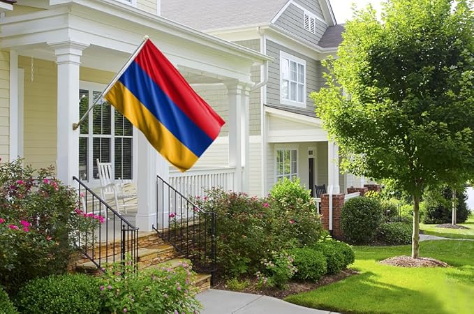 Double Sided Armenia Flag 3x5FT Armenian National Polyester Flag With 2 Grommets For Patriotic Armenian Themed Festival Events Party Decoration (Armenia, 3x5FT-3ply)